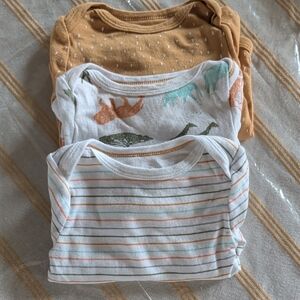 Set of Three Baby Onesies in Earth Tones